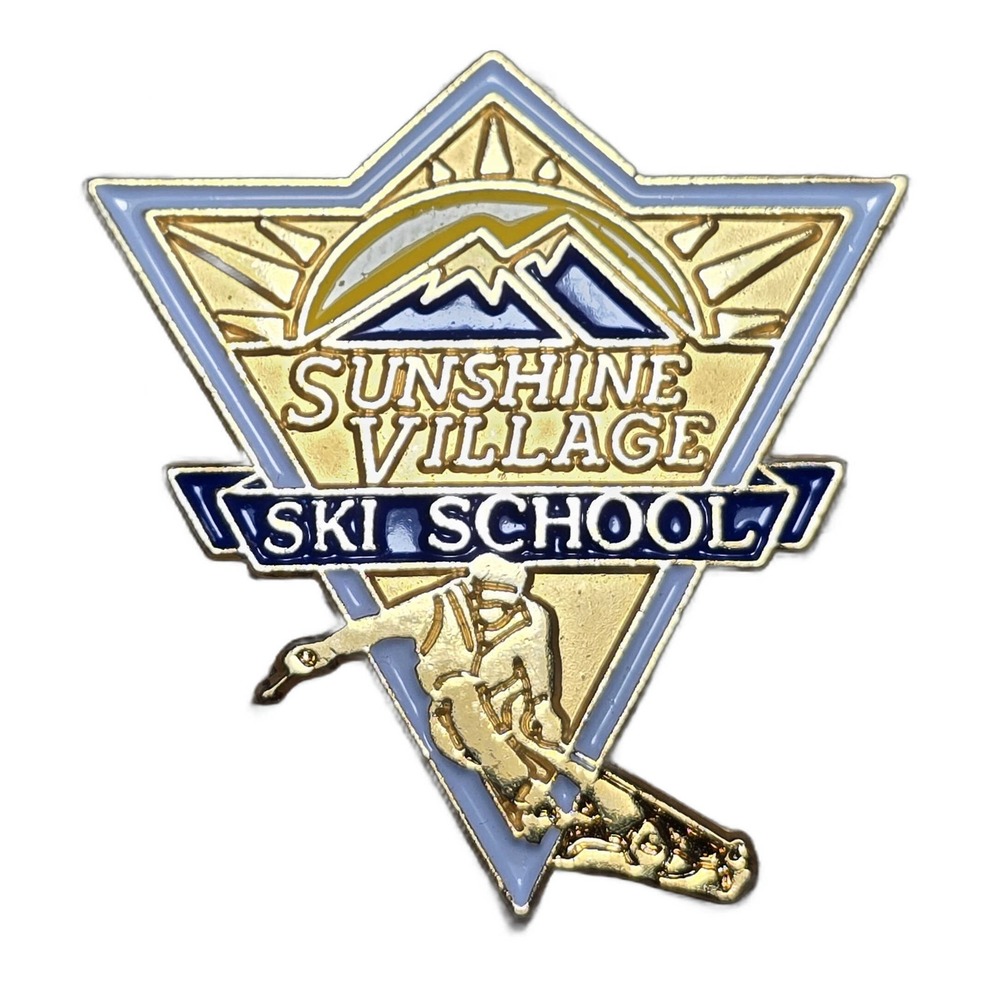 Banff Sunshine Village Ski School Alberta Mountain Jacket Lapel Vest Hat Pin F2